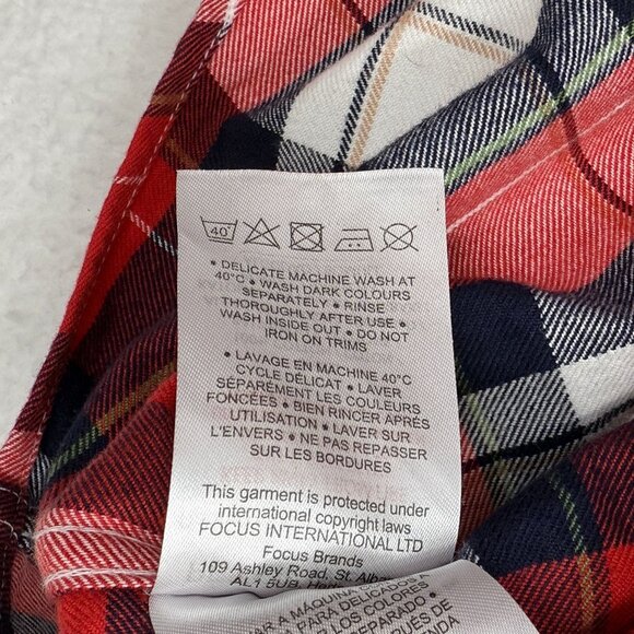 Peter Werth London Cotton Flannel Shirt Red Plaid Cabinecore Cozy Shirt Mens S - Picture 9 of 11